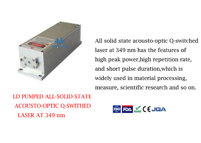 High Peak Power 349nm Actively Q-switched UV Laser 1~8μJ/ 1~15mW